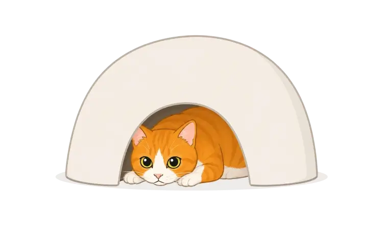 A stressed or anxious cat