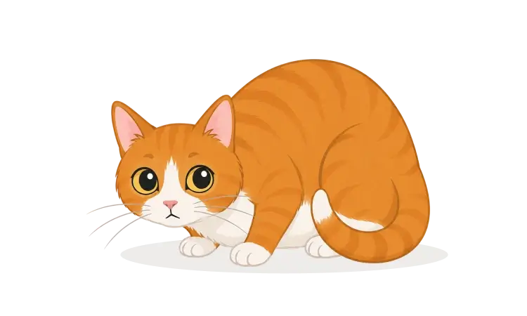 A stressed or anxious cat