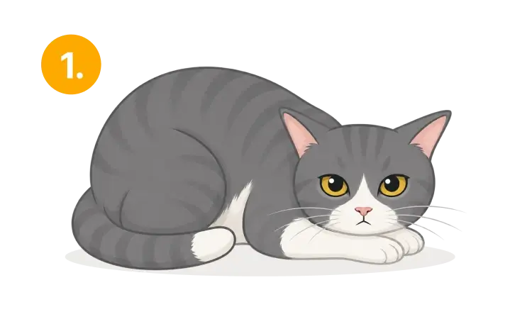 An angry or very unhappy cat