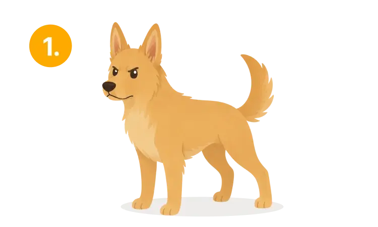 An angry or very unhappy dog
