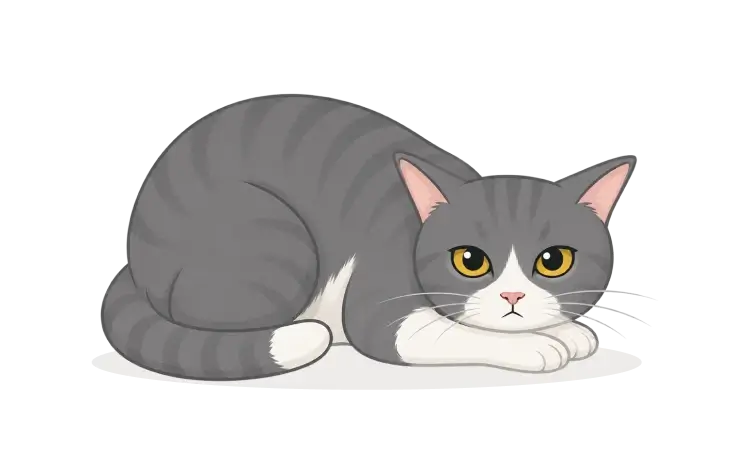An angry or very unhappy cat