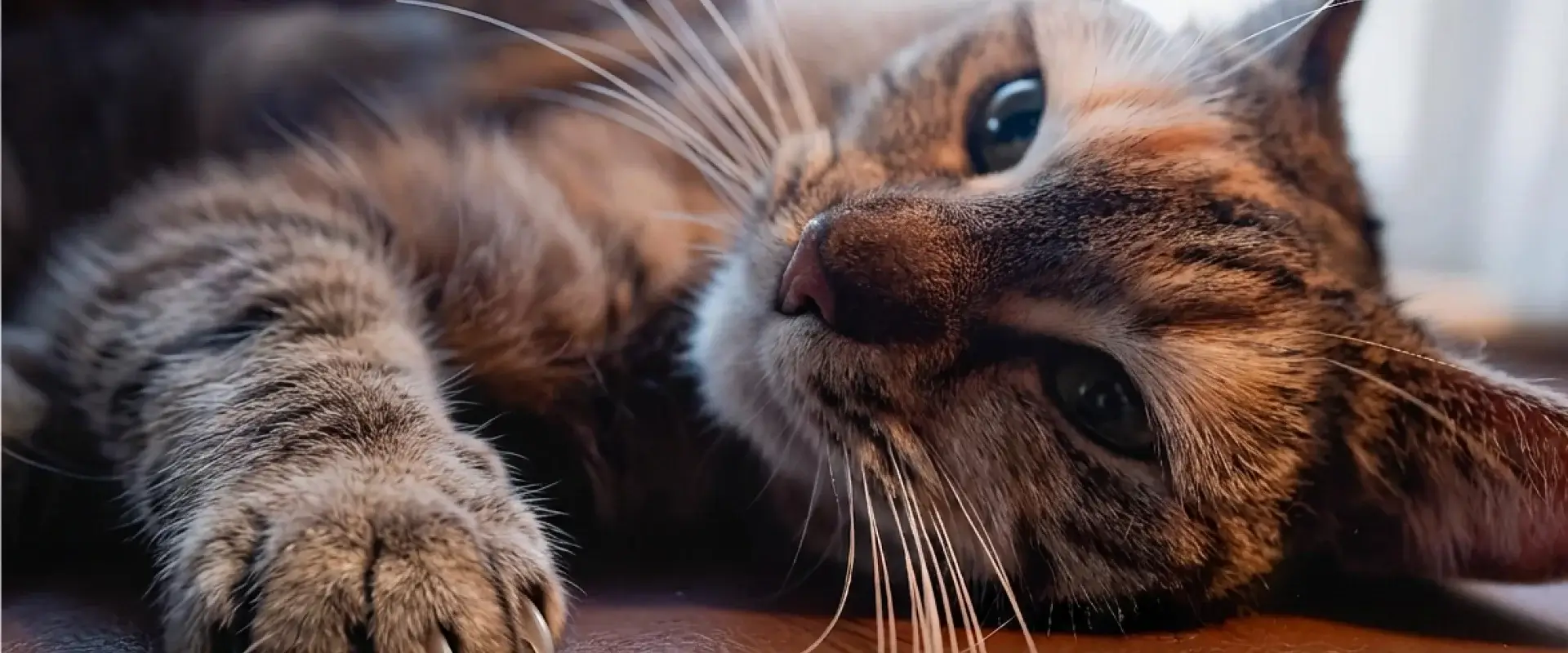 A cat facing the camera